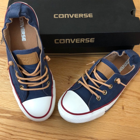 converse navy slip on